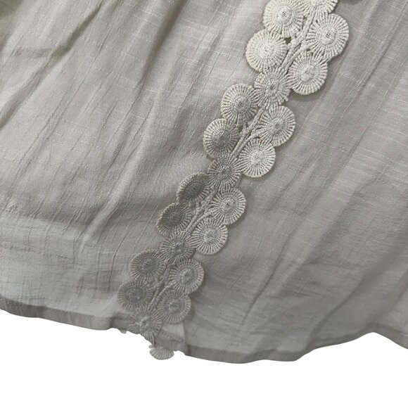 Melissa Paige Women Off-The-Shoulder Blouse Crochet Details SZ S Flared Sleeve - Picture 11 of 13